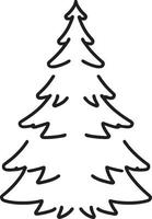 minimalista disegnato a mano pino albero illustrazione nel piatto design stile vettore