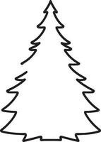 minimalista disegnato a mano pino albero illustrazione nel piatto design stile vettore