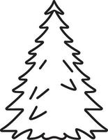 minimalista disegnato a mano pino albero illustrazione nel piatto design stile vettore