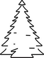 minimalista disegnato a mano pino albero illustrazione nel piatto design stile vettore