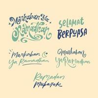 Ramadan lettering tipografia vettore