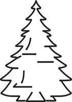 minimalista disegnato a mano pino albero illustrazione nel piatto design stile vettore