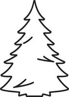 minimalista disegnato a mano pino albero illustrazione nel piatto design stile vettore