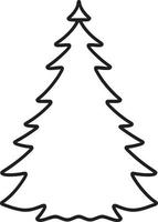 minimalista disegnato a mano pino albero illustrazione nel piatto design stile vettore