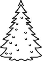 minimalista disegnato a mano pino albero illustrazione nel piatto design stile vettore