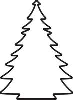 minimalista disegnato a mano pino albero illustrazione nel piatto design stile vettore