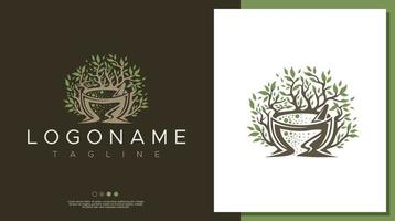 Vintage ▾ natura farmacia logo design modello. foglia medico logo grafico. vettore