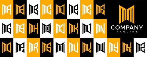 moderno astratto iniziale mm m lettera logo design. semplice m logo vettore modello impostare.