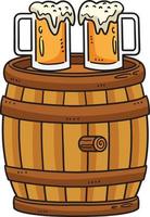 birra barile cartone animato colorato clipart vettore