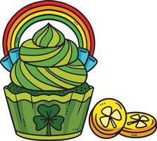 st. patricks giorno arcobaleno cupcakes cartone animato clipart vettore