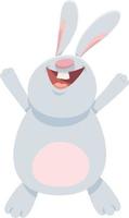 cartone animato contento bianca coniglio o coniglietto animale personaggio vettore