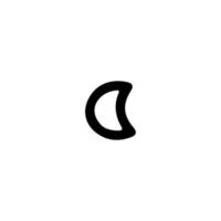 metà Luna icona. luminosa o notte modalità pulsante. semplice stile astronomia manifesto sfondo simbolo. metà Luna marca logo design elemento. metà Luna maglietta stampa. vettore per etichetta.