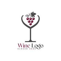 vino bicchiere vino bevanda logo design azienda logo design vettore