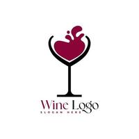 vino bicchiere vino bevanda logo design azienda logo design vettore