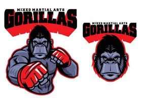 mma combattente gorilla vettore