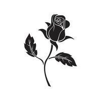 rosa fiore nero simbolo illustrazione vettore