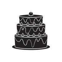 compleanno torta nero illustrazione simbolo vettore