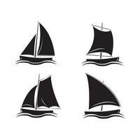barca simbolo nero illustrazione collezione vettore