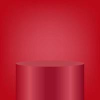 vuoto piedistallo. rosso circolare podio per eccezionale lusso Prodotto vetrina Schermo annuncio pubblicitario su colore sfondo con minimo stile nel studio camera vettore