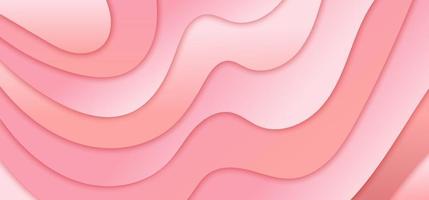 design elegante banner astratto. stile carta rosa tenue, sfondo di strati di onde e trama. vettore