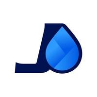 iniziale j acqua far cadere logo vettore