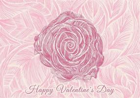 linee di rose rosa disegnate a mano design per carta di San Valentino, banner web, poster, ecc. vettore