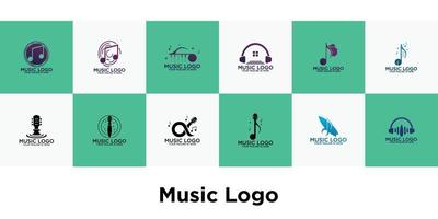 impostato di musica logo vettore, musica logo ispirazione vettore