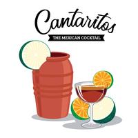 Cantaritos rinfrescante Il cocktail messicano vettore