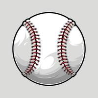 palla da baseball isolata su sfondo grigio, illustrata in alta qualità, ombre e luci, pronta per l'uso nei tuoi progetti sportivi