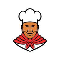 mascotte del cuoco chef panettiere afroamericano vettore
