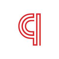 lettera qc Linee arte strisce geometrico logo vettore