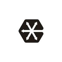 astratto esagonale lettera c frecce geometrico simbolo logo vettore