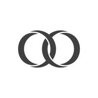 cerchio collegato 3d anello piatto simbolo logo vettore