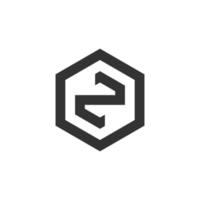 lettera zn esagonale geometrico linea logo vettore
