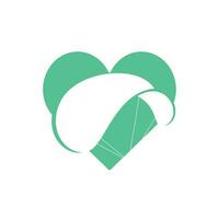 paracadute cuore forma logo design. consegna aria Palloncino simbolo. attività commerciale aziendale vettore icona.