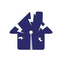 elettricità casa soluzioni logo design. casa tecnologia logo cartello. vettore