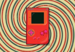 gratuito nostalgia game Boy design. retrò gioco gadget. piatto vettore illustrazione con retrò sfondo.