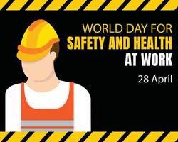 illustrazione vettore grafico di un' progetto lavoratore indossare un' testa protezione casco, Perfetto per internazionale giorno, sicurezza e Salute a opera, celebrare, saluto carta, eccetera.