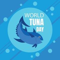 illustrazione vettore grafico di tonno nel aria bolle, Perfetto per internazionale giorno, mondo tonno giorno, celebrare, saluto carta, eccetera.