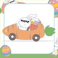 carino Pasqua coniglietto flashcard per bambini. pronto per Stampa. stampabile gioco carta. educativo carta per scuola materna. vettore file.