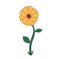 mano disegnato carino girasole opera d'arte, cartone animato alto giallo fiore vettore