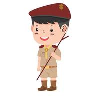 vettore illustrazione di ragazzo esploratore tailandese