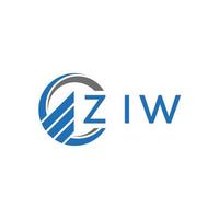 ziw piatto contabilità logo design su bianca sfondo. ziw creativo iniziali crescita grafico lettera logo concetto. ziw attività commerciale finanza logo design. vettore