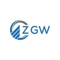 zgw piatto contabilità logo design su bianca sfondo. zgw creativo iniziali crescita grafico lettera logo concetto. zgw attività commerciale finanza logo design. vettore