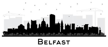 belfast settentrionale Irlanda città orizzonte silhouette con nero edifici isolato su bianca. vettore illustrazione. belfast paesaggio urbano con punti di riferimento.