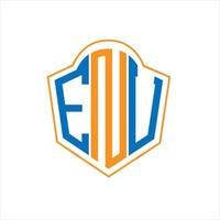 enu astratto monogramma scudo logo design su bianca sfondo. enu creativo iniziali lettera logo. vettore