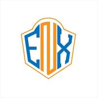 enx astratto monogramma scudo logo design su bianca sfondo. enx creativo iniziali lettera logo. vettore