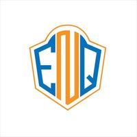 enq astratto monogramma scudo logo design su bianca sfondo. enq creativo iniziali lettera logo. vettore