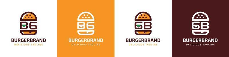 lettera bg e gb hamburger logo, adatto per qualunque attività commerciale relazionato per hamburger con bg o gb iniziali. vettore