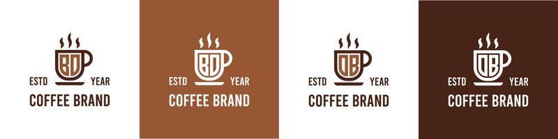 lettera bo e ob caffè logo, adatto per qualunque attività commerciale relazionato per caffè, Tè, o altro con bo o ob iniziali. vettore